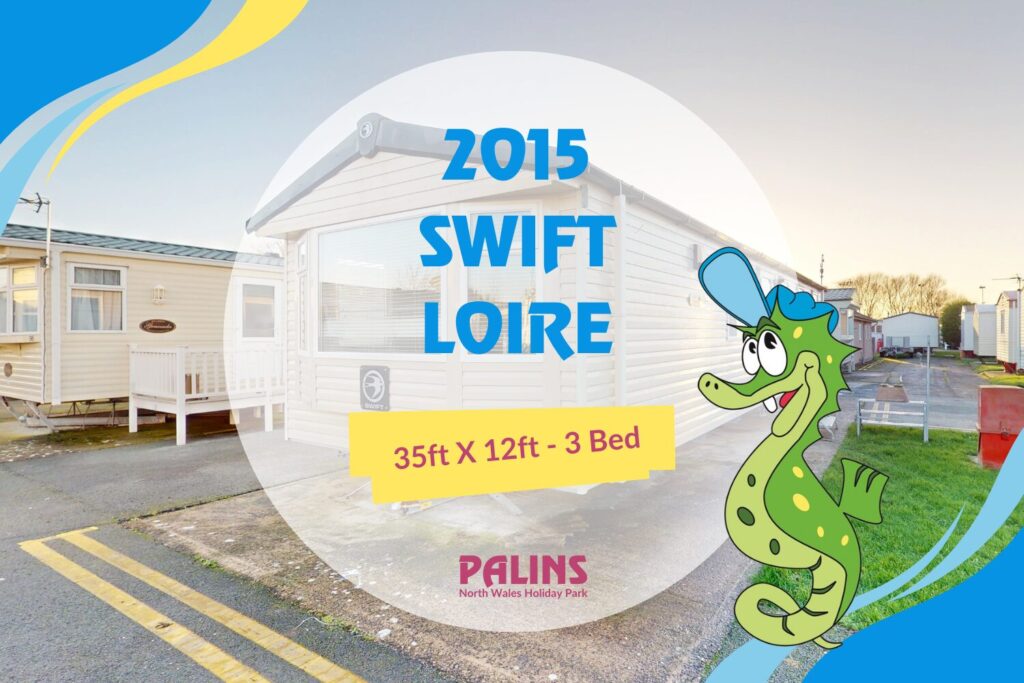 2015 Swift Loire Static Caravan Holiday Home - 35ft x 12ft - 3 bedroom - for sale at Palins Holiday Park in Towyn North Wales